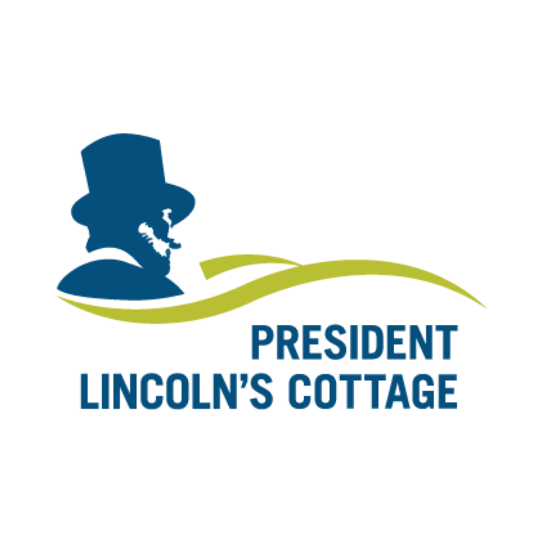 President Lincoln's Cottage logo featuring a silhouette of Lincoln in a top hat.